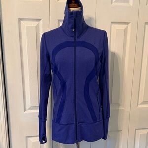 Lululemon Stride Full Zip Jacket Women's Tonka Stripe Pigment Blue Sz 8